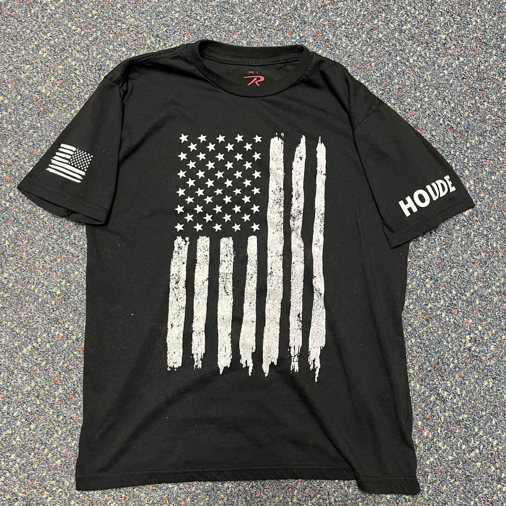 Distressed American flag t shirt